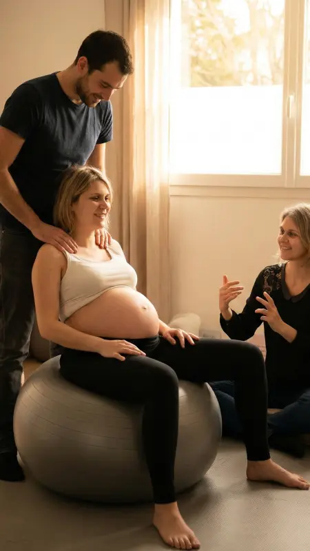 Couple yoga prénatal